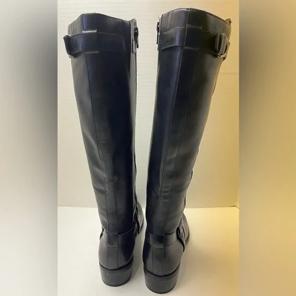Ralph Lauren Riding Boot Margarite Women's Sz 8 B Black Leather Zip Knee High - Picture 8 of 15